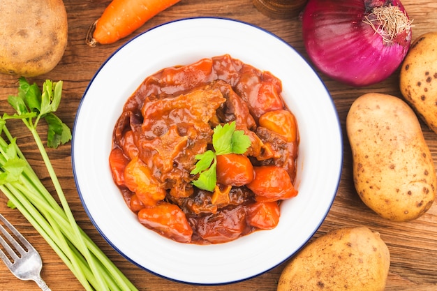 Stewed Beef Tail with Carrots and Potatoes