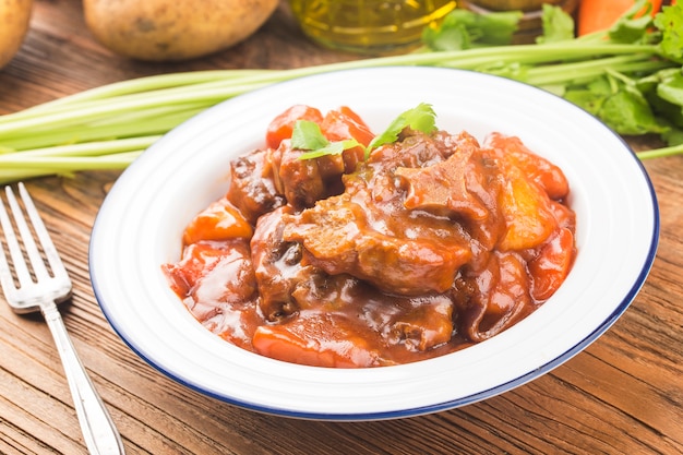 Stewed Beef Tail with Carrots and Potatoes