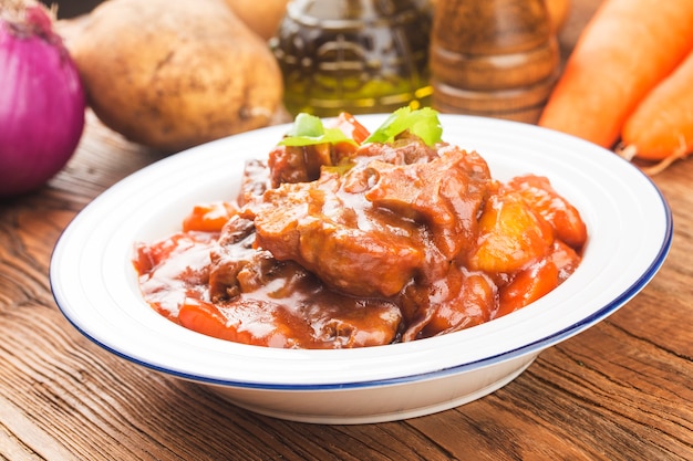 Stewed Beef Tail with Carrots and Potatoes