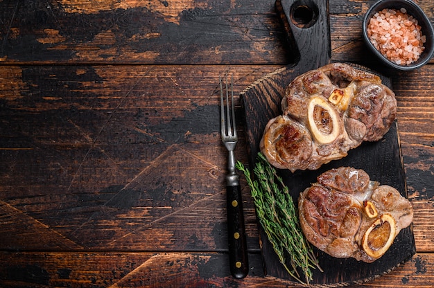 Stewed meat on the bone Osso Buco beef shank