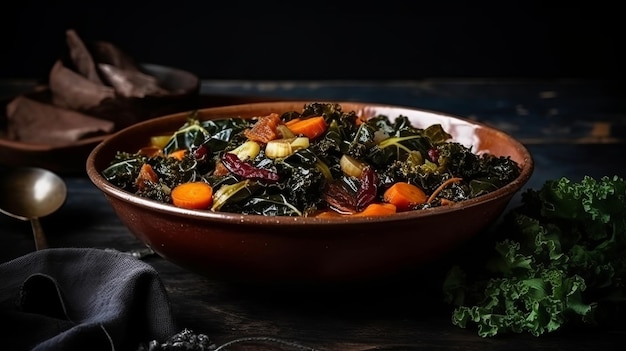 Stewed vegetables and chard clears out Creative resource AI Generated