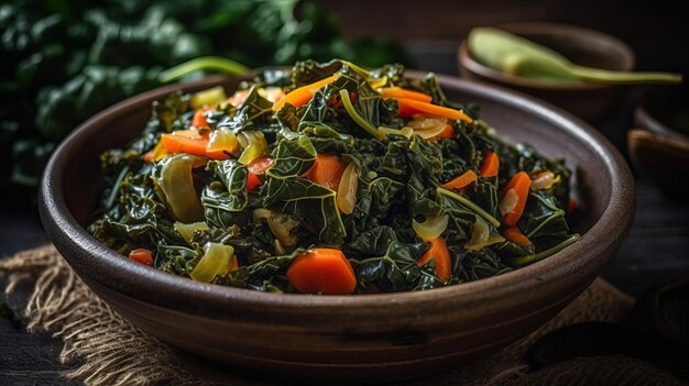 Stewed vegetables and chard clears out Creative resource AI Generated