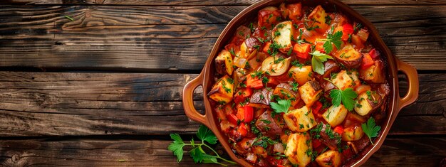 stewed vegetables in a frying pan Selective focus