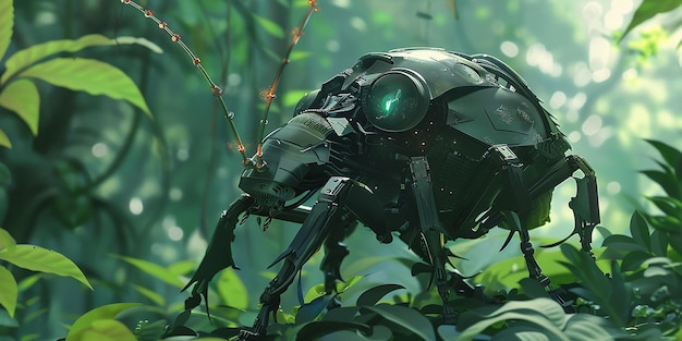 Stick Insect Cinematic Digital Art of a Cybernetic Creature