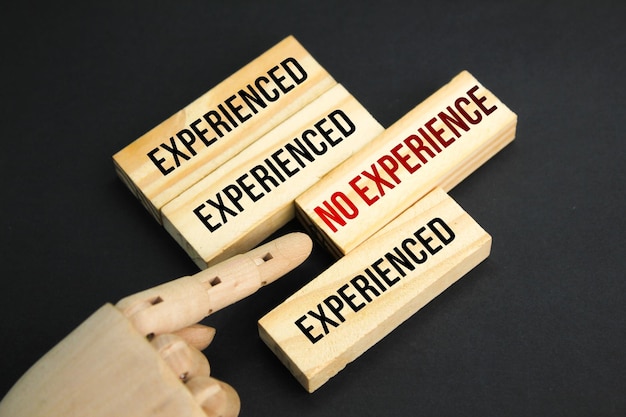 stick with the words experienced and inexperienced the concept of seeking work experience