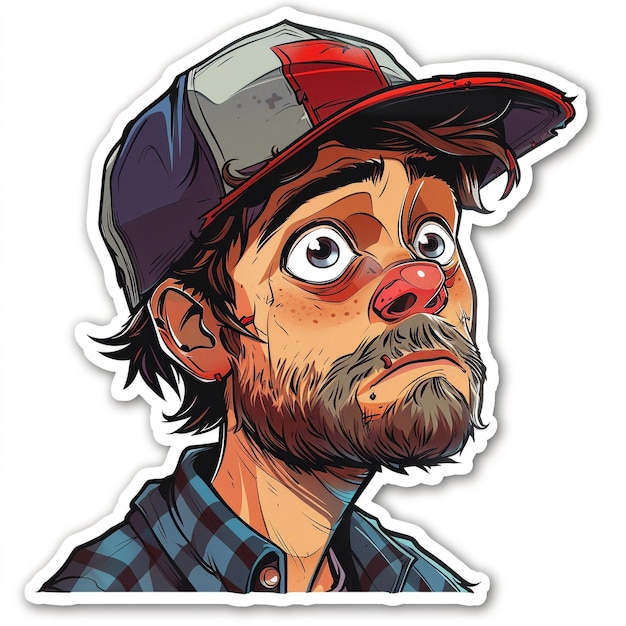 Sticker of Bearded Man