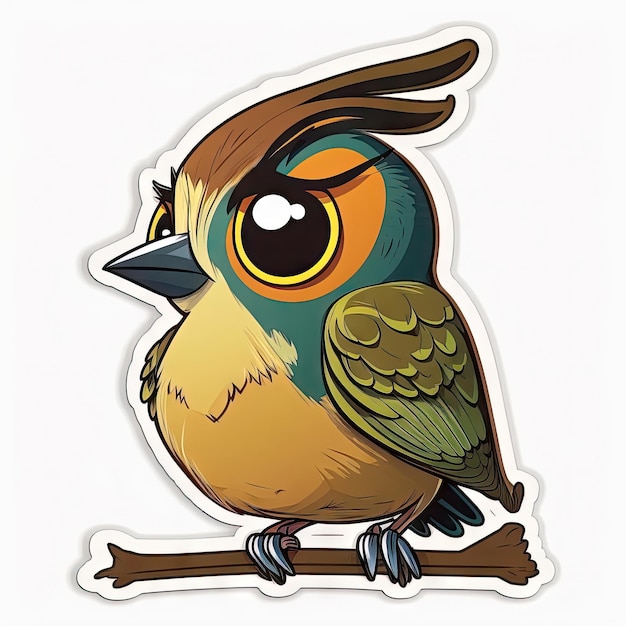 Sticker design of bird vector white background