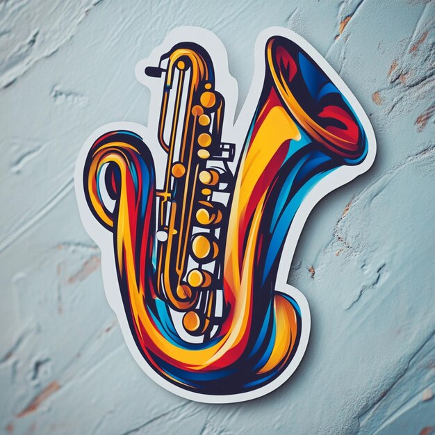 Photo sticker design with musical instrument theme