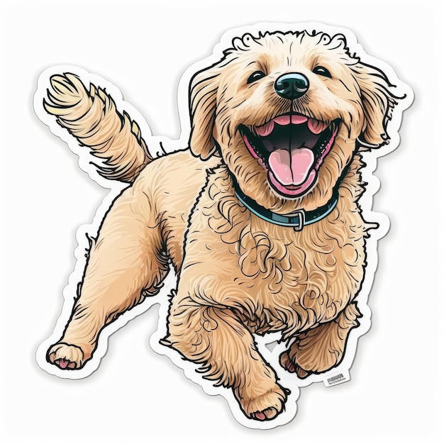 Sticker design with smile dog vector white background