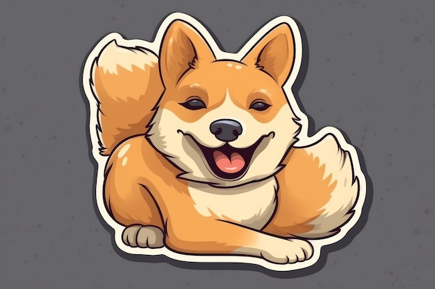 A sticker of a dog named shiba inu.