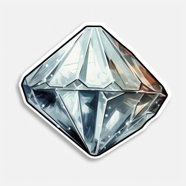 Photo sticker illustration diamond in the rough