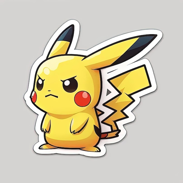 A sticker of a pikachu pokemon character