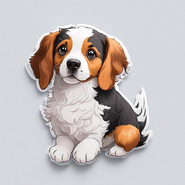 A sticker of a puppy that says039puppy039on it generative AI