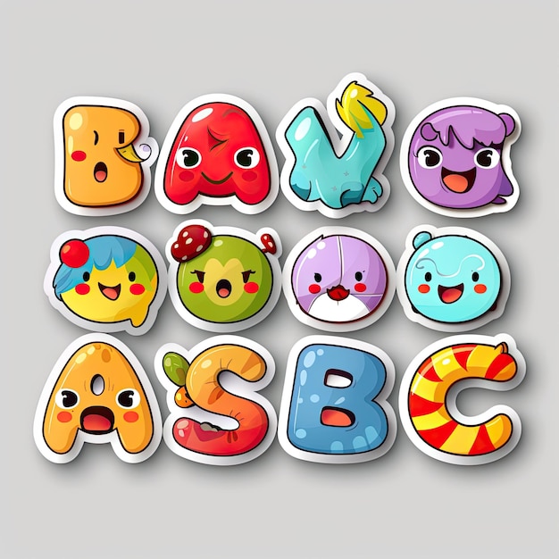 sticker set of alphabets