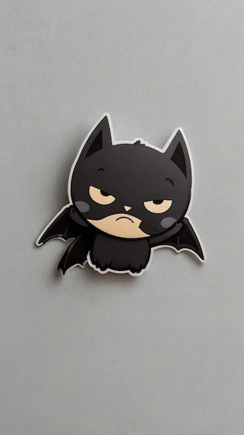 a sticker that has a black bat on it