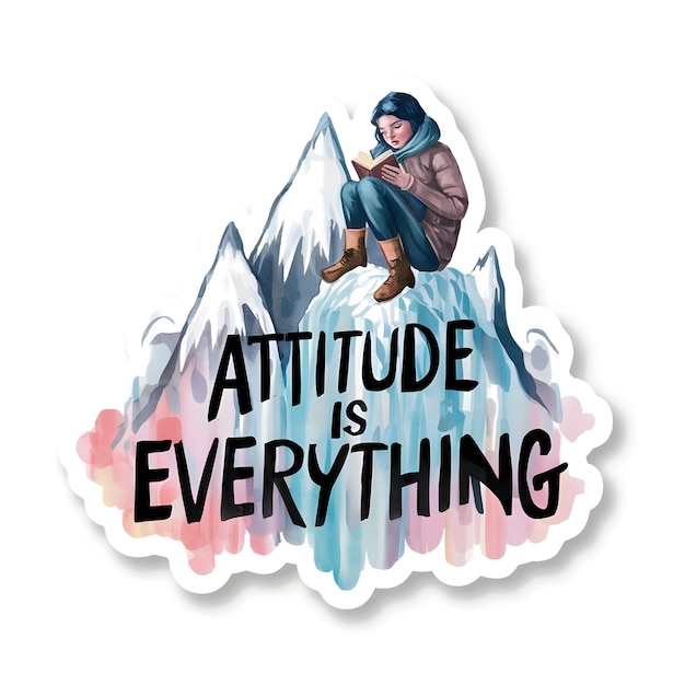 a sticker that says attitude is is everything is everything