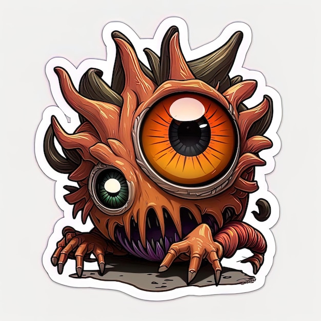 A sticker that says'the eye of the monster '