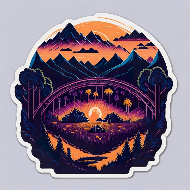 A sticker that says'mountain'on it