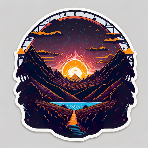 A sticker that says'the mountain'on it