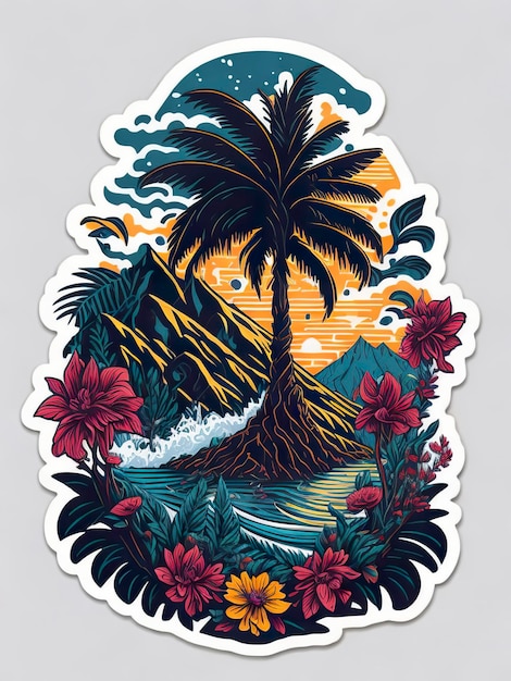 A sticker that says'tropical'on it