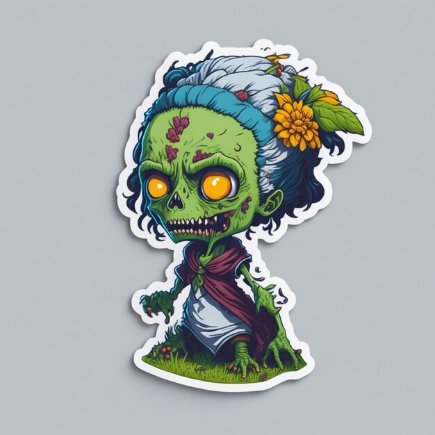 Photo sticker zombie halloween