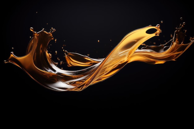 A still image capturing the movement of oil on a dark background that varies in shades