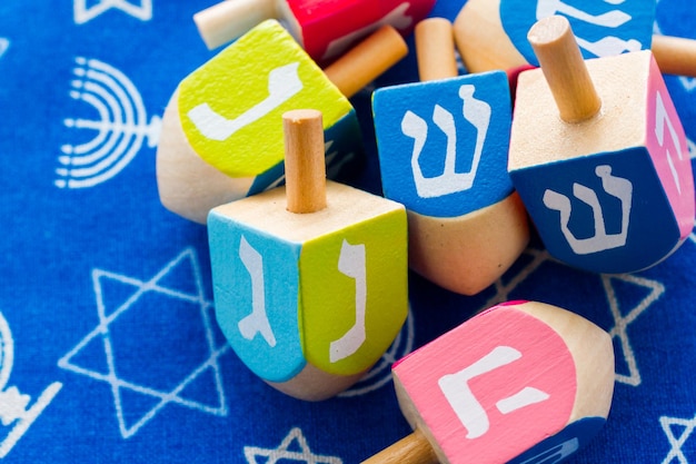 A still life composed of elements of the Jewish Chanukah/Hanukkah festival.