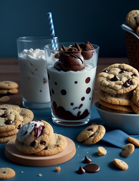 still life of cookies and ice cream wallpaper