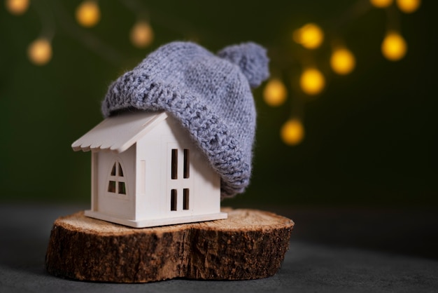 Still life of cozy house with toys