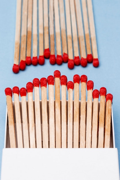 Photo still life of matches out of the box