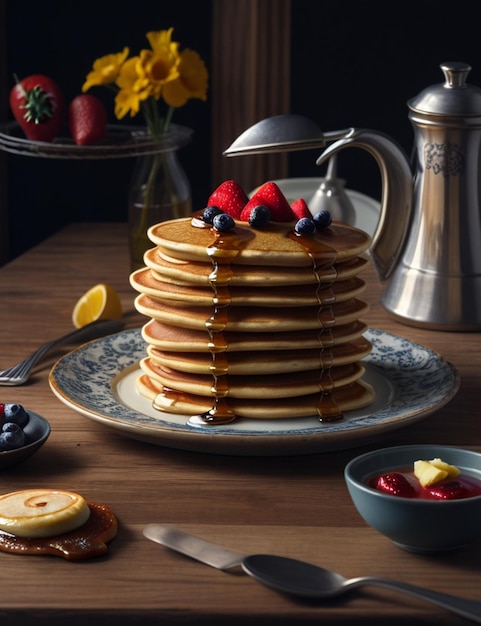 still life of pancake wallpaper