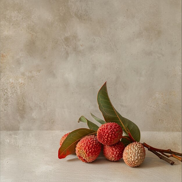 Photo still life photography small bunch of lychees