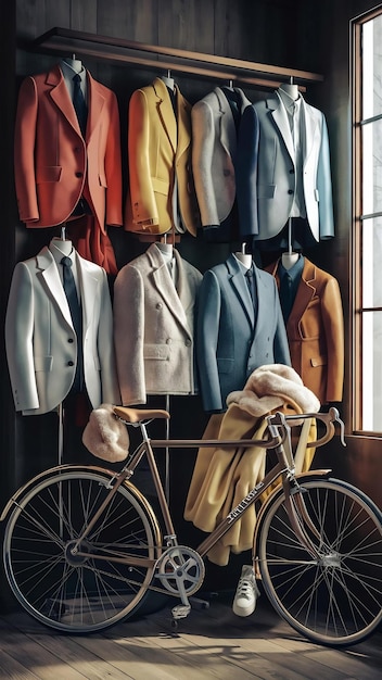 Still life rendering of jackets display