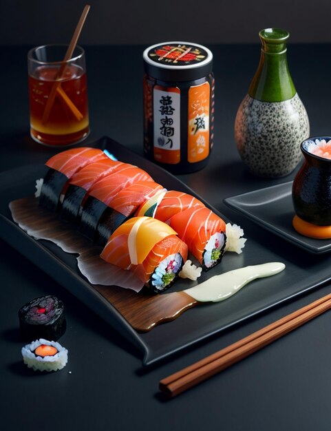 still life of sushi wallpaper