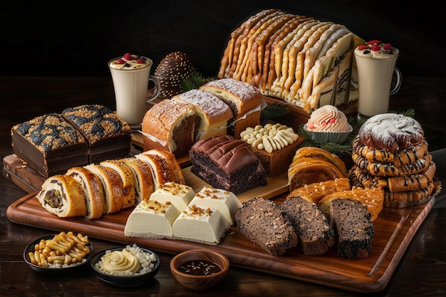 Still life of various type of babka