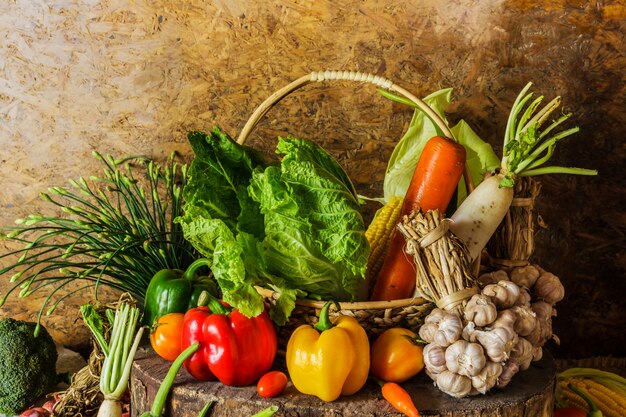 Still life  Vegetables, Herbs and Fruit.