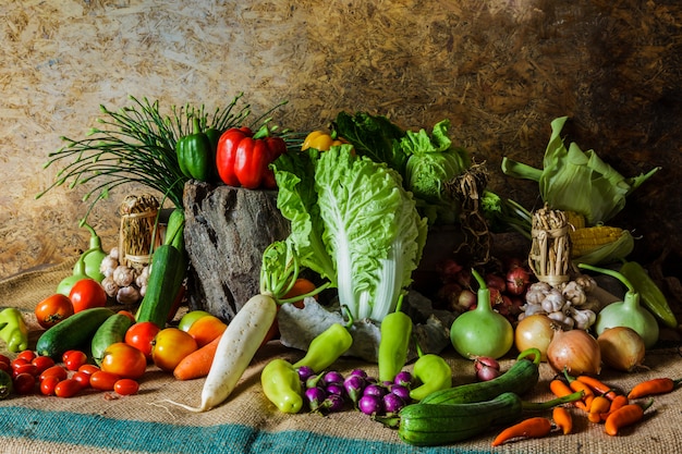 Still life  Vegetables, Herbs and Fruit.