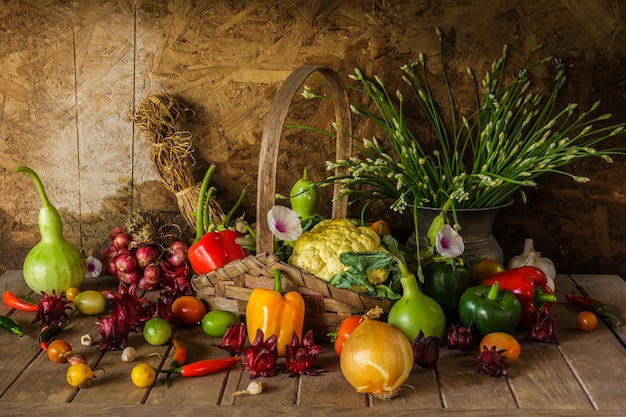 Still life  Vegetables, Herbs and Fruit.