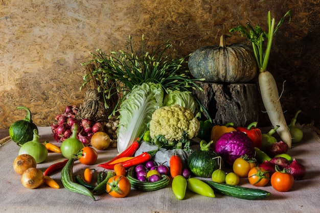 Still life  Vegetables, Herbs and Fruits.