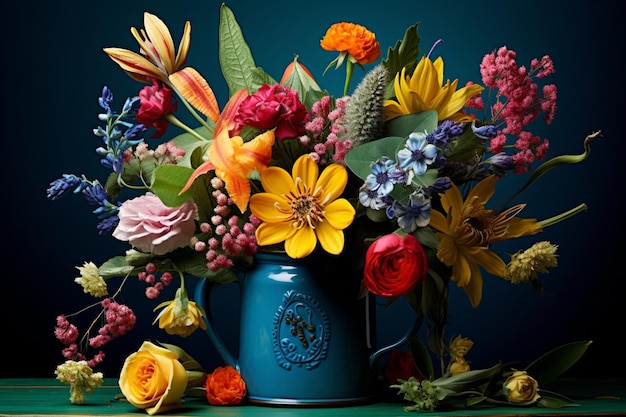 still life of vibrant wildflowers aesthetic look