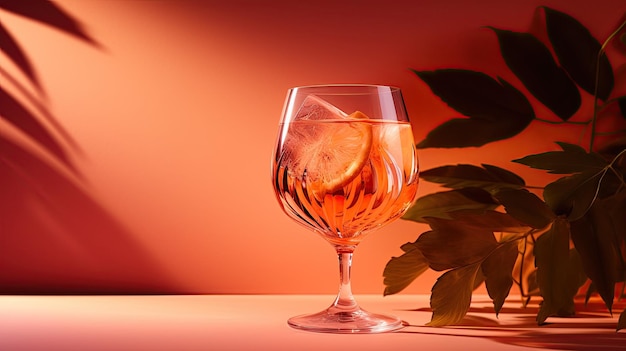 still life with a glass of orange cocktail