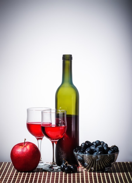 Still life with red wine