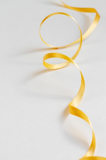 Still life of yellow ribbon