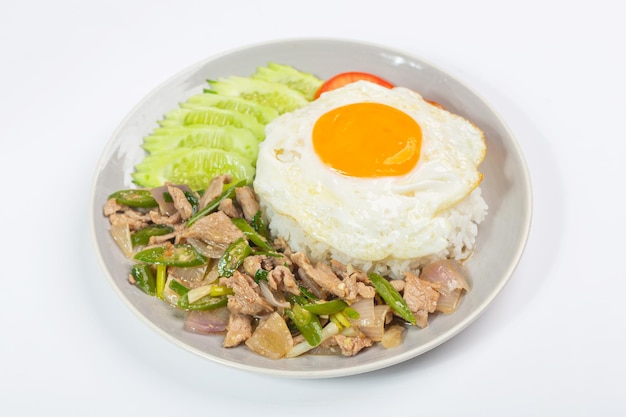 Stir Fried Beef with Chili on Rice