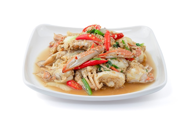 Stir-Fried Crab isolated on white