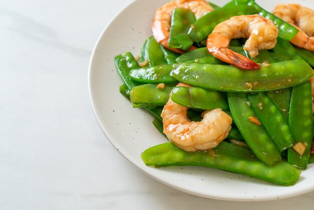 Stir-Fried Green Peas with Shrimp - Homemade food style