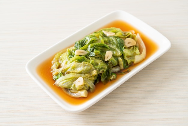 Stir fried Iceberg lettuce with Oyster sauce