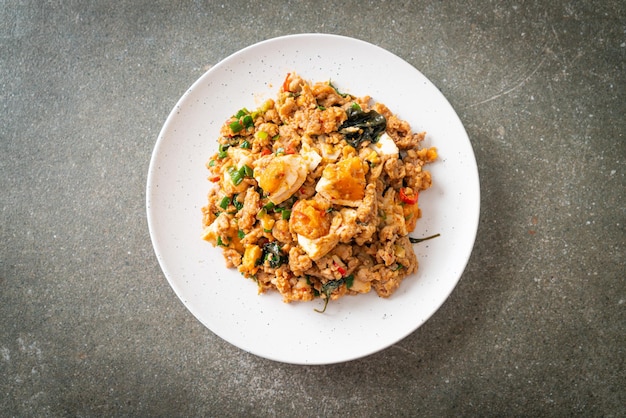 Stir Fried Minced Pork with Salted Egg