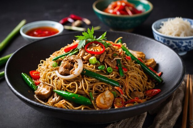 Photo stir fried noodle thai korat style