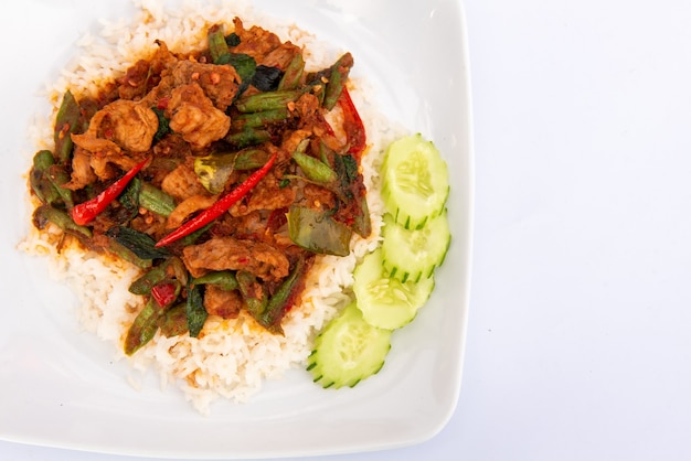 Stir Fried Pork with Chili Paste on Rice